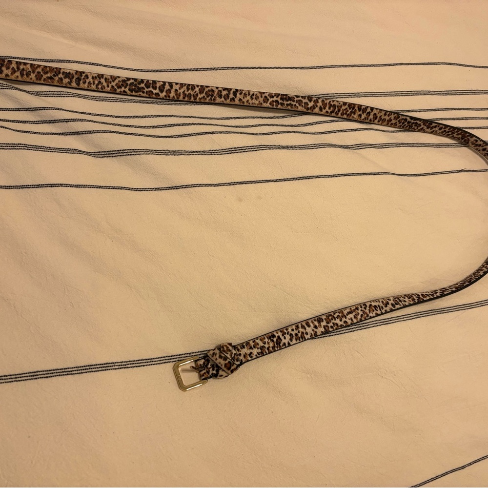 Leopard Print Women's Leather Belt - Picture 4 of 4
